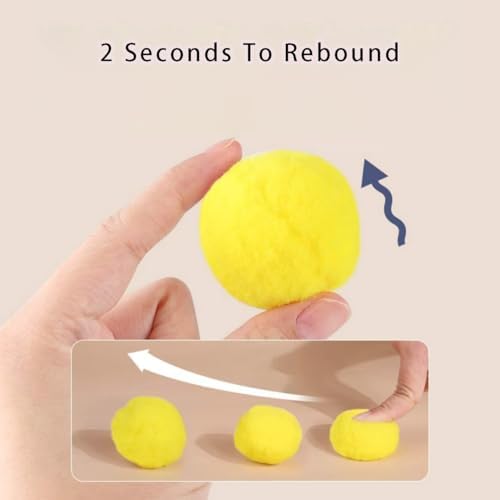 Cat Ball Toy Launcher Gun, 50 Plush Balls and 1 Plastic Gun, Fun Interactive Cat Toys