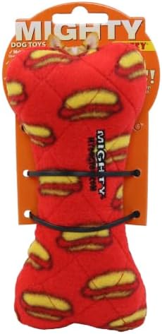 MIGHTY Tuffy Bone Dog Toy: Ultra Durable Plush Toy with Multiple Layers & Reinforced Seams, Washable and Floats, Vinyl Bone & Fleece