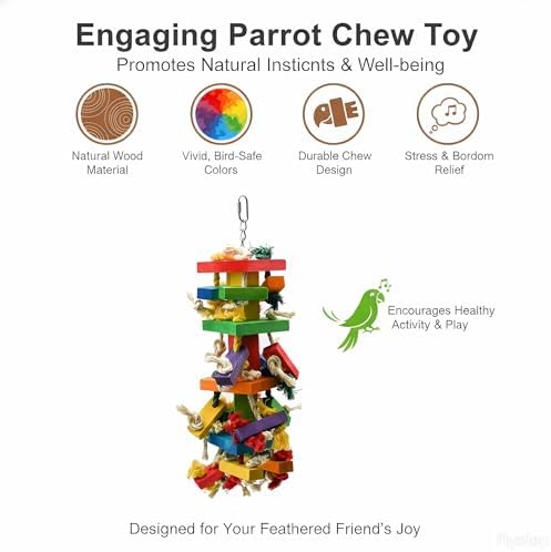 GPY Bird Toys for Parrot, Large Parrot Toys for Cage Macaws Cockatoos