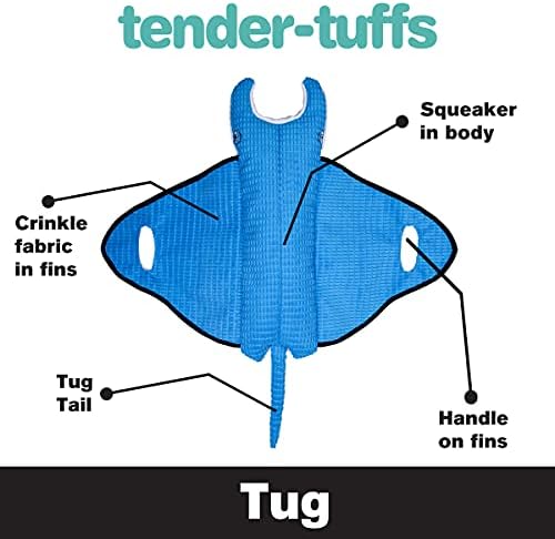 SmartPetLove Snuggle Puppy Tender-Tuffs Tug Dog Toy, Blue Stingray - Large