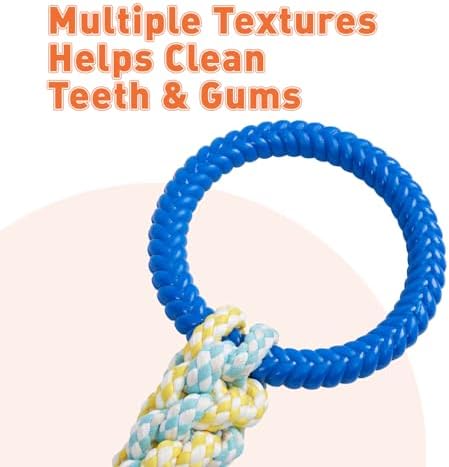 Dog Rope Toys for Medium-Small Dogs, Durable and Indestructible Aggressive Chewers, Multiple Textures Interactive Tug of War Toys 17.5x5.5 inch
