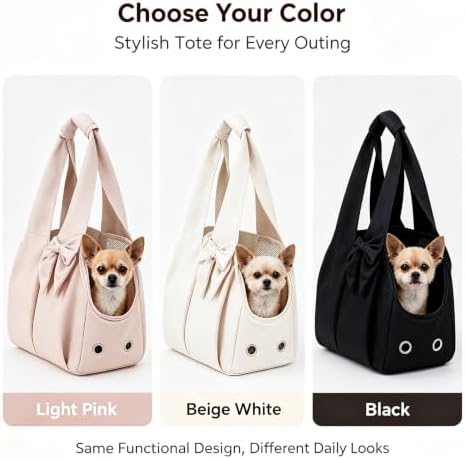 Small Dog Carrier Purse,Soft-Sided Dog Bag Carrier for Outings (Beige)