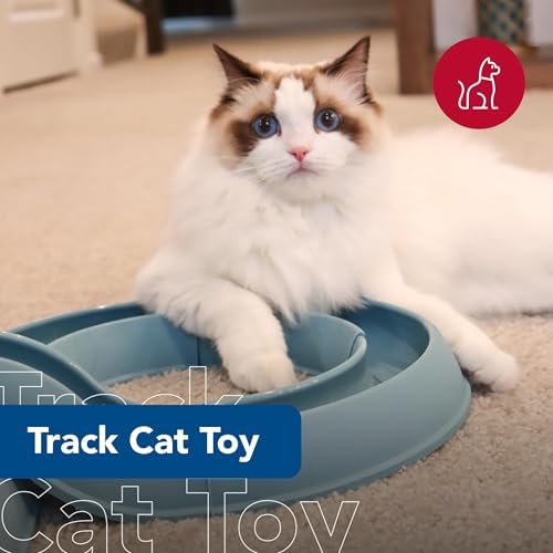 Coastal Pet Turbo Track Cat Toy - Cat Ball Toy & Racetrack - Easy Assembly - Slate Blue (1 Pack)