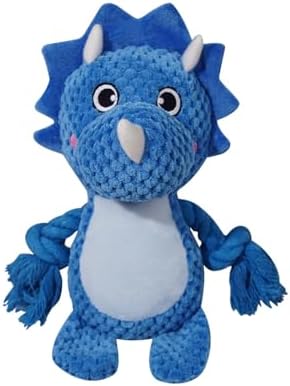 Cute Animals Interactive Dog Squeak Toys, Rope Plush Pet Chew Toys - Blue