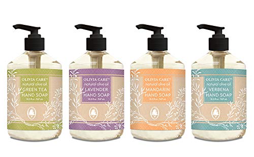 Olivia Care Liquid hand Soap 4-Pack | Infused with Olive Oil - 1 of Each