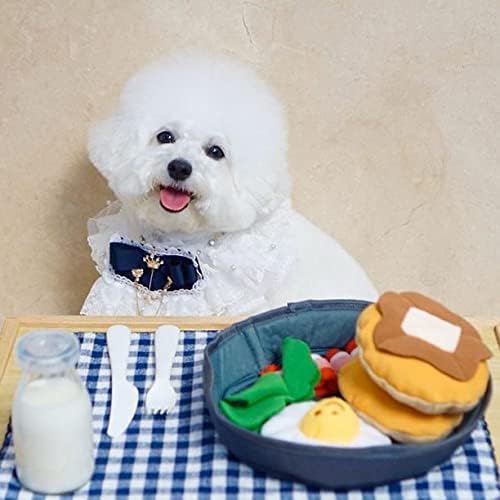 Pawfectpals Interactive, Squeaky, Funny, Unique, Assortment Dog Plushy Toy for Dogs (Breakfast Platter)