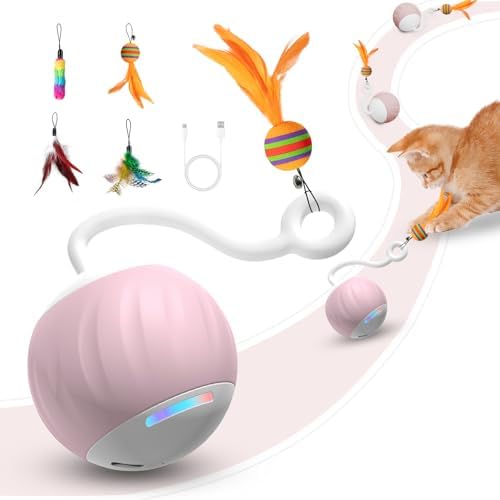 Upgraded 2.36 Inch Large Cat Toy With Touch&Voice Activation for Indoor Cat
