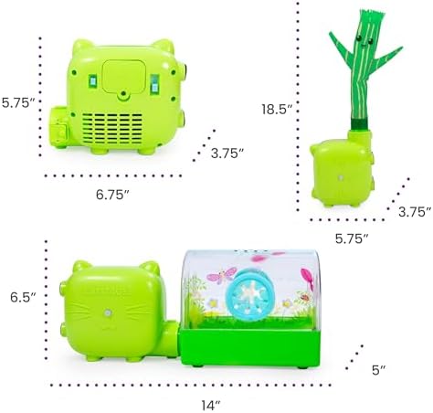 Catstages 2-in-1 Air Blaster Play Set Cat Toy, 2 Interchangeable Toys, Terrarium & Dancing Cactus, 1 Battery-Operated Fan