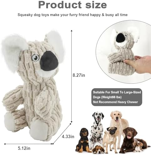 HDSMNGY Dog Toys for Aggressive Chewers, Durable Plush Rope Dog Toy with Squeaky, Interactive Tug Toy for Small Medium Dogs, Teeth Cleaning & Boredom Relief
