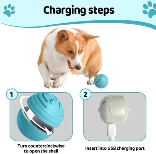 Smart Jumping Ball Dog Toy, Automatic Moving Pet Ball, Suitable for Toy Balls for Small Dogs and Cats(Blue)