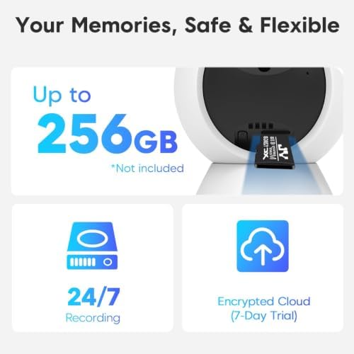VSTARCAM 3MP 2K Indoor Security Camera, 2.4GHz WiFi Pet Camera with 355° Pan 60° Tilt, Human Detection, Color Night Vision, 2-Way Audio, App Alerts, 24/7 Recording, Cloud & microSD Storage