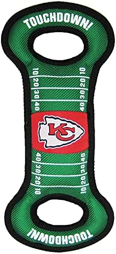 NFL Football Field DOG TOY with Squeaker. - KANSAS CITY CHIEFS - For Tug, Toss, and Fetch. - Tough & Durable PET TOY