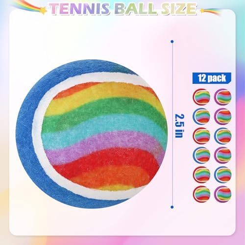 EXPAWLORER Squeaky Tennis Balls for Dogs-12 Pack High Elastic Dog Toy Balls