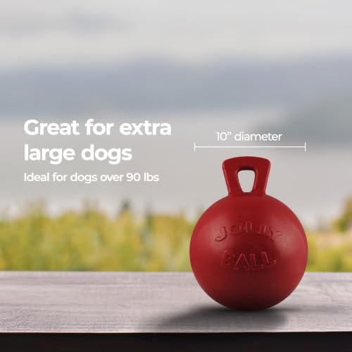 Jolly Pets Tug-n-Toss Dog Toy Ball with Handle, 10" XL, Red