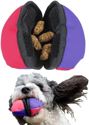 Tug-E-Nuff The Clam (Pink & Purple) Compact Dog Treat Dispenser Toy, 4.5"
