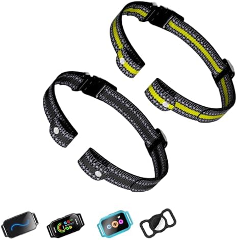 Aikko 2-Pack Replacement Straps for GPS Dog Shock Collar, Black & Yellow