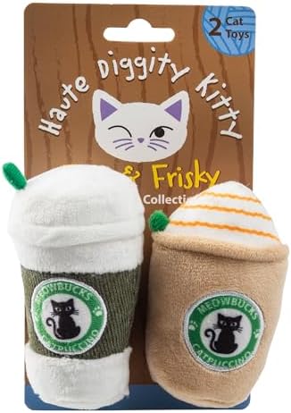 Haute Diggity Kitty Meowbucks Catpuccino Set, Soft Plush Cat Toys