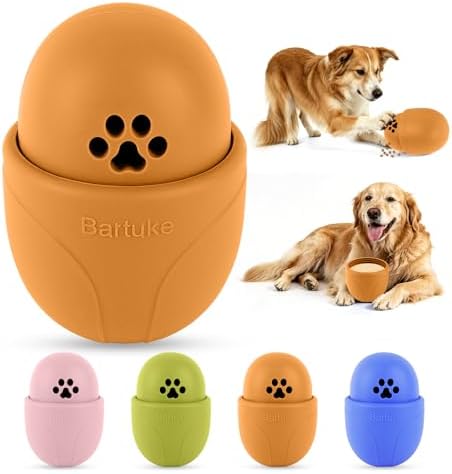 Frozen Treat Dog Toy BPA Free Silicone Dogs Slow Feeder Lick Ball, Orange