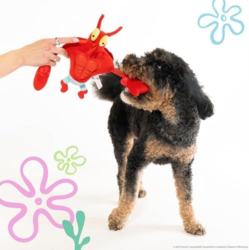 SpongeBob SquarePants, Squeaky Plush Dog Toys, Larry & Sandy, 2-Pack