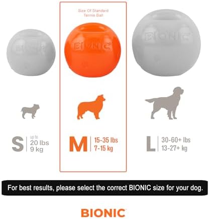 BIONIC Ball Dog Toy for Dogs Between 15-35 lbs, Medium