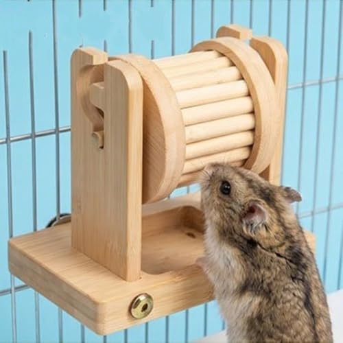 Hamster Enrichment Toys,Wooden Rat Toys for Pet Rats & Mice,Interactive Foraging Puzzle Feeder for Syrian, Dwarf - Small Animal Treat Dispenser