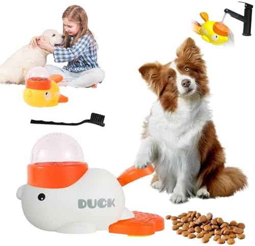 Duck Cat Treat Dispenser, 2026 New Duck Treat Dispenser for Cats, Little Yellow Ducks Cat Toy Treat Feeder, Ducks Dog Feeder, Washable for Small/Medium Dogs & Cats (White)