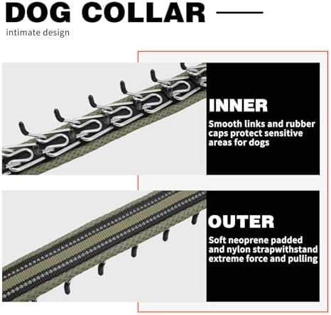 Martingale No Pull Dog Collar for Large Medium Small Dogs, Heavy Duty Nylon Adjustable Reflective Anti Pull Slip Collar with Buckle for Training Walking Hunting L Army Green