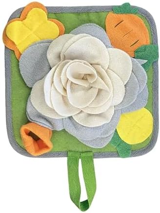Rabbit Foraging Mat Snuffle Mat for Small Animals Rabbit Toy 11.81"x11.81" Rabbits Snuffle Mat Pets Interactive Feeding Matt Treat Dispenser for Bunny Guinea Pigs Ferrets Chinchillas (#B)