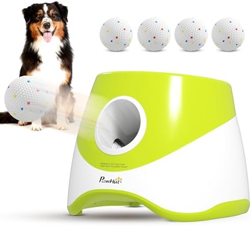 PawHut Automatic Dog Ball Launcher for Indoor & Outdoor Play, Green