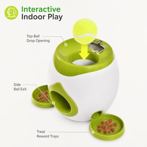 Interactive Dog Ball Return Toy with Treat Dispenser