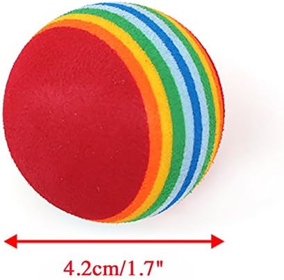 CHIWAVA 45PCS 1.7'' Foam Cat Toy Ball Rainbow Color Kitten Quiet Play Balls