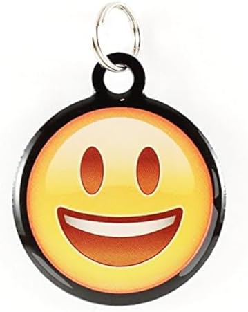 Dynotag® Web Enabled Super Pet ID Smart Tag with DynoIQ™ & Lifetime Recovery Service. Play Series: Round (Happy Face)