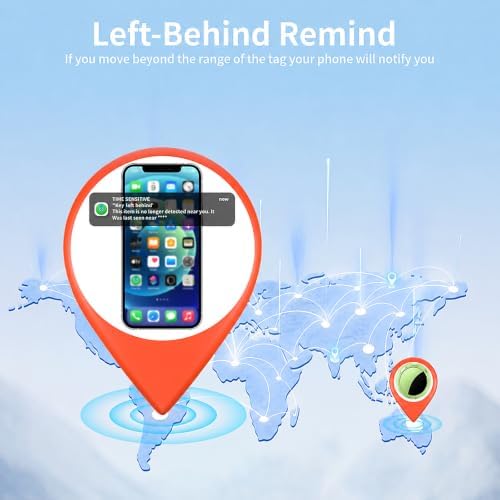 2 Pack Tracker Tags Finder Apple Find My MFi Certified Waterproof iOS Only | Bluetooth Air Smart Tags Item Finder Locator Worldwide Tracking for Key Pets Wallet Backpack Dogs Luggage Replaceable Battery