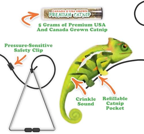 Meowijuana Jump 'n' Jamb Chameleon Door-Hanging Cat Toy | Refillable