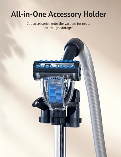 Aspiron 1700W Canister Vacuum Cleaner, 45Kpa Bagless Vacuum Cleaner | Multi-Cyclonic Filtration, 2 Anti-Allergen HEPA Filters, 3.5QT Dust Cup, No Hair Tangles for Hard Floor, Pet Hair, Ice Blue