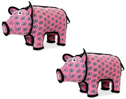 TUFFY® : 2 Pack Pig Dog Toy: Ultra Durable Plush Toy with Multiple Layers & Reinforced Seams, Washable and Floats, Original Construction