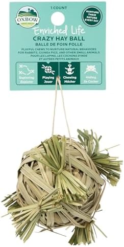 Oxbow Crazy Hay Ball, Rabbit & Guinea Pig Toys, Bunny Enrichment Toys