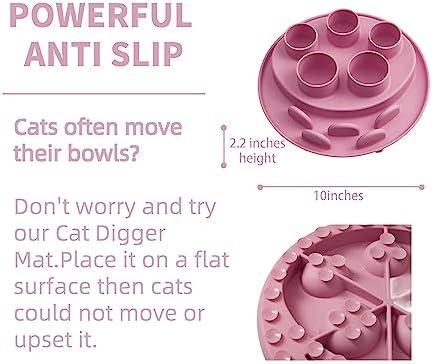 Puzzle Feeder Mat, Slow Feeder for Good Cat Eating Habits, Interactive Cat Toys, Pink
