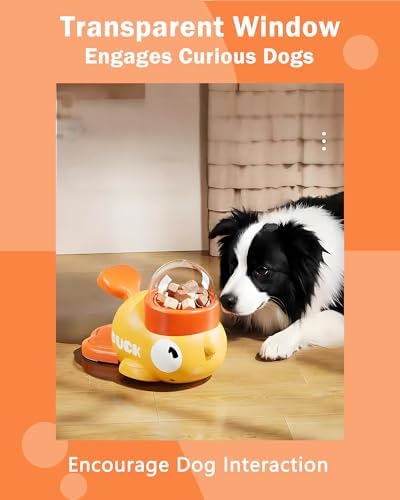 Interactive Dog Puzzle Toy Treat Dispenser Dog Toys, Duck Shape Slow Feeder | Eenrichment Toys for Small Medium Dogs & Cats, Promotes IQ Training Reduces Bloating Anti Gulping