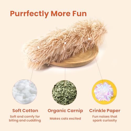 Cat Toys, 3 Pack Crinkle Catnip Pillow Toys for Indoor Cats