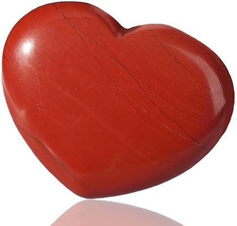 MAIBAOTA 45 mm Red Jasper Crystal Stones Heart Love Crystal Valentines Gifts for Herfriend Wife Palm Stone Reiki Crystal Gemstone Worry Stones for Anxiety