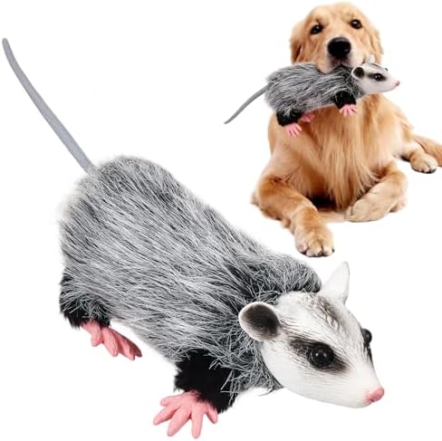 Gemscream Opossum Dog Toy Plush Squeaky Stuffed Animal for Dogs