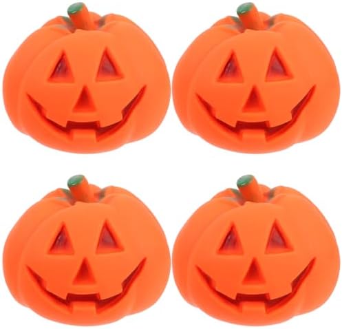 BESPORTBLE 4pcs Pumpkin Squeaky Dog Toy for Aggressive Chewers Funny Halloween Puppy Interactive Play Toys for Small/Medium/Large Dogs