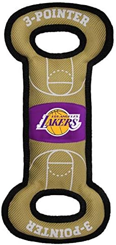 Pets First NBA Los Angeles Lakers Field Toy. - Tough Nylon Pet Toy with Double Trim Stitching & Inner Squeaker, one Size (LAK-3030)