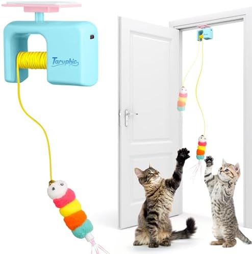 Interactive Cat Toy for Indoor Cat, Automatic Door Hanging Cat Toy with Detachable Design, Kitten Toys for Indoor Cats Self Play, 3.27 * 1.69 * 2.76Inch (Sky Blue)