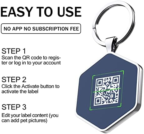 QR Code Dog Tags Personalized Pet ID Tags - Customize Dog Cat Tag - Pet Online Profile Display Pet Information