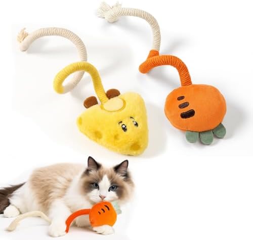 Kingtree Cat Chew Rope Toys, 2PCS Cotton Chew Ropes for Cats Teeth Cleaning