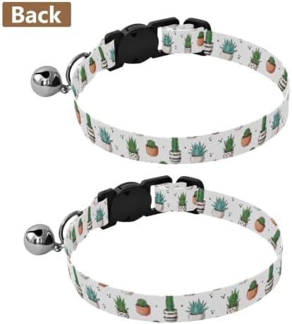 Cacti Succulents Pots Pet Collars 2 Pack Dog Collars for Small Dogs Adjustable 10.6 to 17.1 Inches