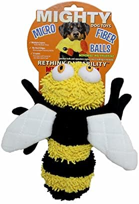 MIGHTY Tuffy Microfiber Medium Ball Bee Dog Toy