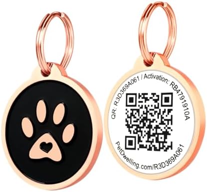 Pet Dwelling QR Code Pet ID Tag – Scan to Contact Owner Instantly, No App Needed, Smart Dog & Cat Tag with Free Personalized Online Pet Profile